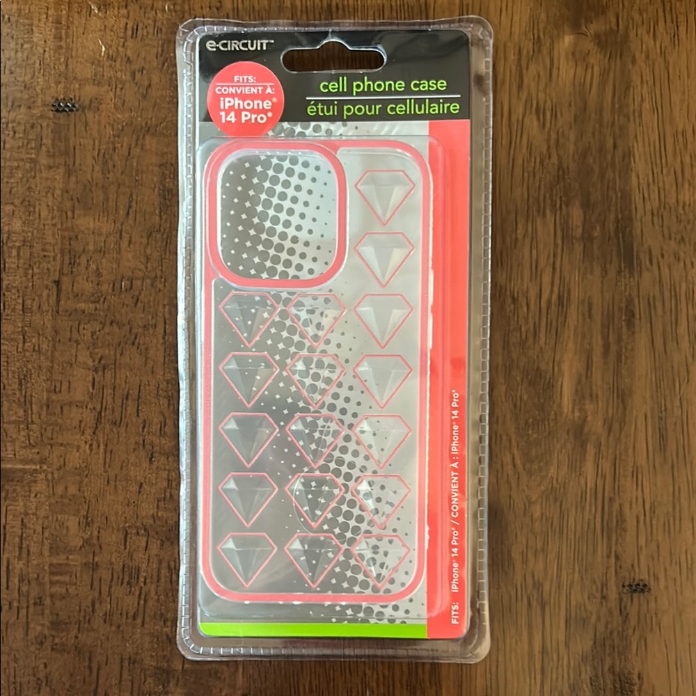 Clear and Pink Cell Phone Case for iPhone 14 Pro